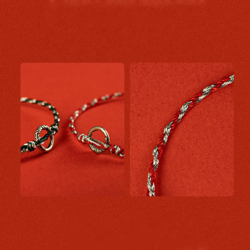 Braccialetto con cordino portafortuna Buddha Stones in argento sterling 925 con fibbia della pace - image 17