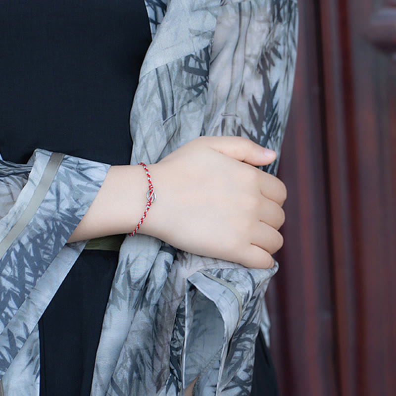 Braccialetto con cordino portafortuna Buddha Stones in argento sterling 925 con fibbia della pace - image 10