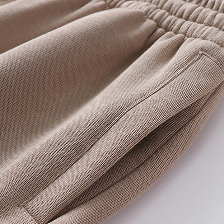 Pantaloni da uomo in pile di cotone tinta unita con tasche Buddha Stones
