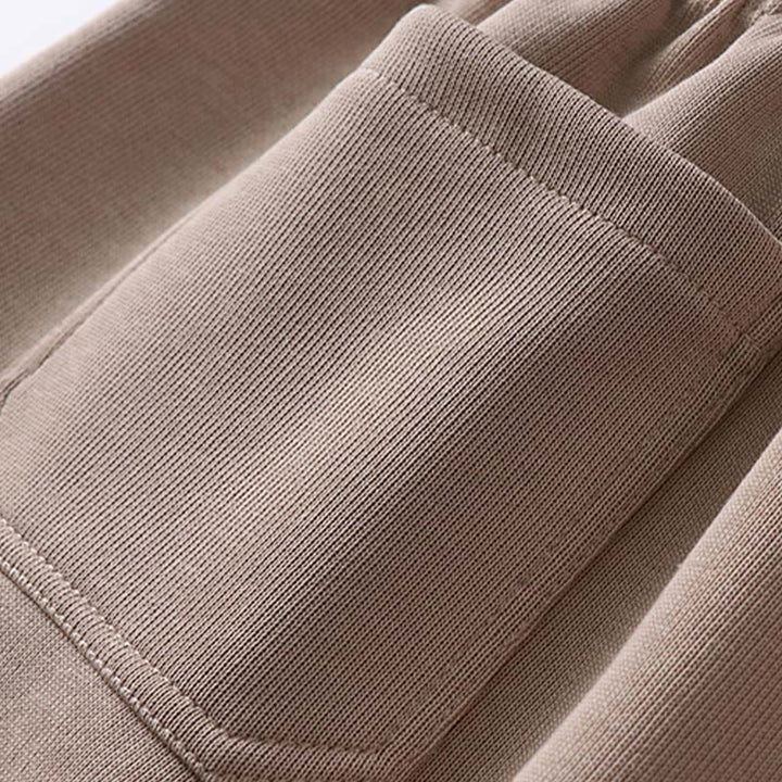 Pantaloni da uomo in pile di cotone tinta unita con tasche Buddha Stones