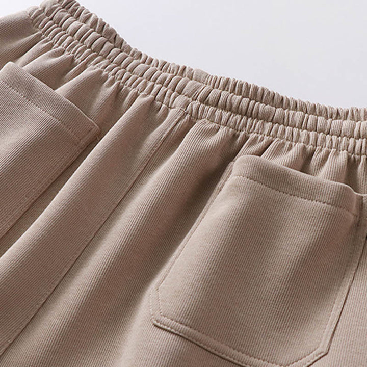 Pantaloni da uomo in pile di cotone tinta unita con tasche Buddha Stones