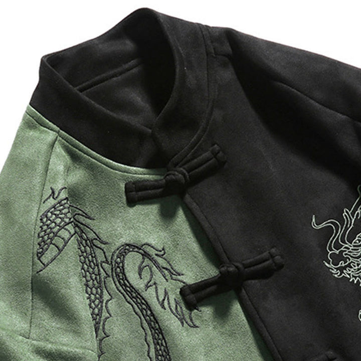 Buddha Stones Dragon Ricamo Casual Rana-bottoni Cotone Uomo Giacca Camicia Abbigliamento - image 22