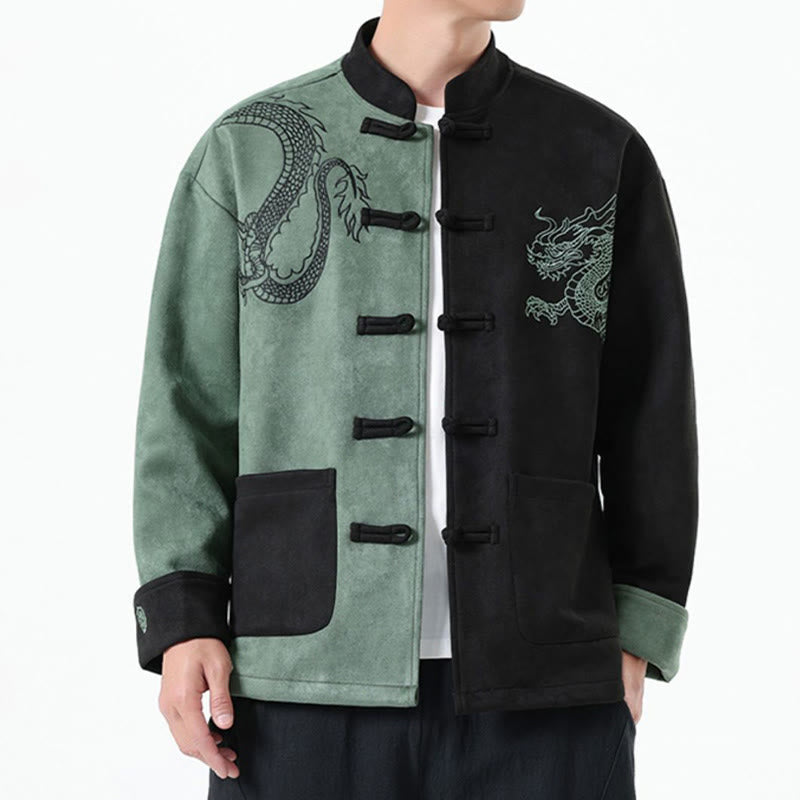 Buddha Stones Dragon Ricamo Casual Rana-bottoni Cotone Uomo Giacca Camicia Abbigliamento - image 20