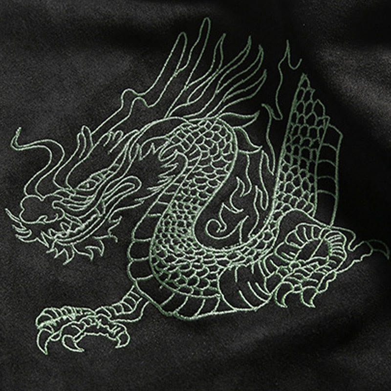 Buddha Stones Dragon Ricamo Casual Rana-bottoni Cotone Uomo Giacca Camicia Abbigliamento - image 25