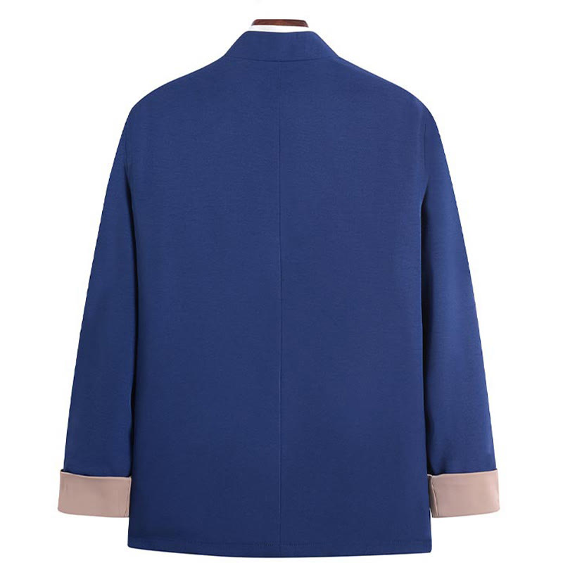 Giacca da uomo in poliestere con bottoni a forma di rana, ricamo Buddha Stones Dragon, con tasche - image 18