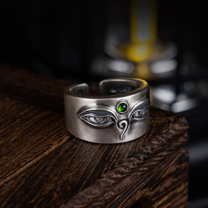 Anello regolabile Buddha Stones in argento sterling 925 Bodhisattva Tara Calm - image 9