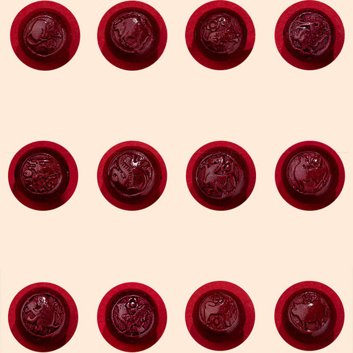 Buddha Stones Cinabro naturale Zodiaco cinese Zucca Calma Benedizione Catena per la pancia con corda rossa