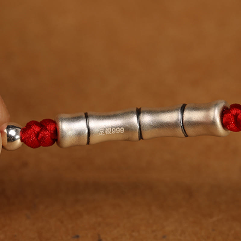 Catena per la pancia con cordino rosso con benedizione in argento sterling 999 Buddha Stones