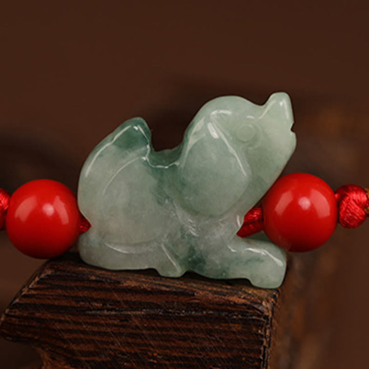 Buddha Stones giada fibbia della pace benedizione corda rossa catena per la pancia