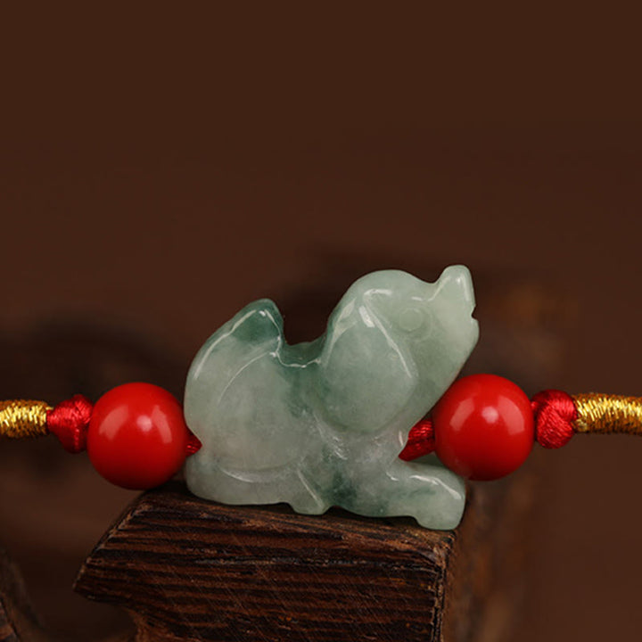 Buddha Stones giada fibbia della pace benedizione corda rossa catena per la pancia