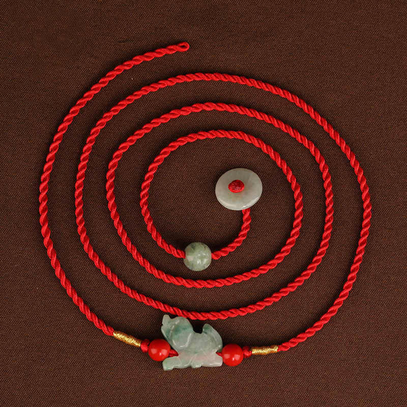 Buddha Stones giada fibbia della pace benedizione corda rossa catena per la pancia
