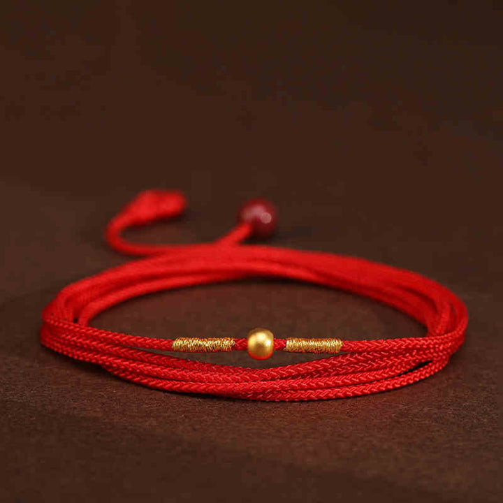 Catena per la pancia in corda rossa in oro massiccio 999 Buddha Stone - Perline portafortuna da 4 mm a forma di - image 9