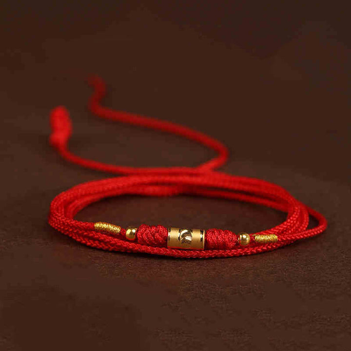Catena per la pancia in corda rossa in oro massiccio 999 Buddha Stone - Perline a barilotto Perline portafortuna Forma - image 18