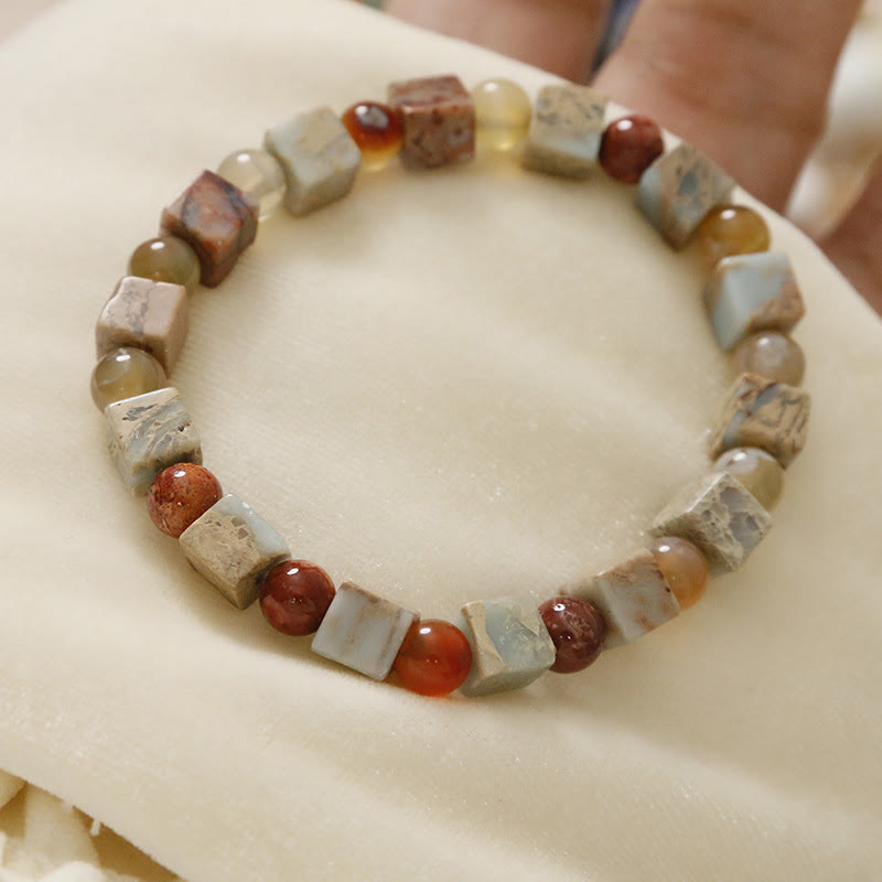 Braccialetto della prosperità in agata rossa con pietra Shoushan Buddha Stones