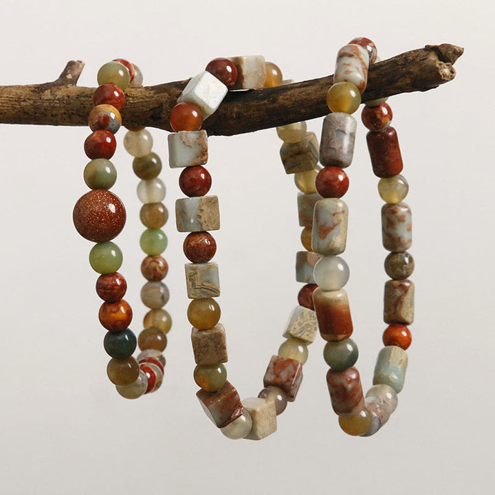 Braccialetto della prosperità in agata rossa con pietra Shoushan Buddha Stones