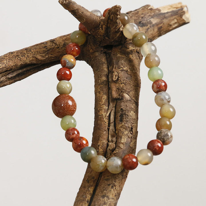 Braccialetto della prosperità in agata rossa con pietra Shoushan Buddha Stones