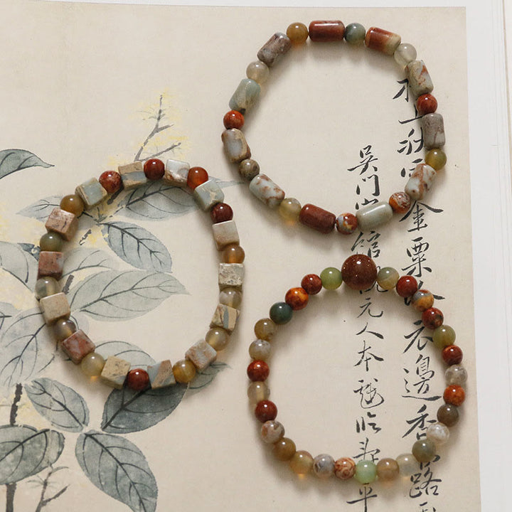 Braccialetto della prosperità in agata rossa con pietra Shoushan Buddha Stones