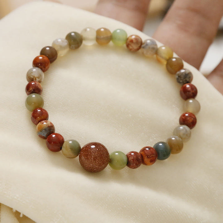 Braccialetto della prosperità in agata rossa con pietra Shoushan Buddha Stones