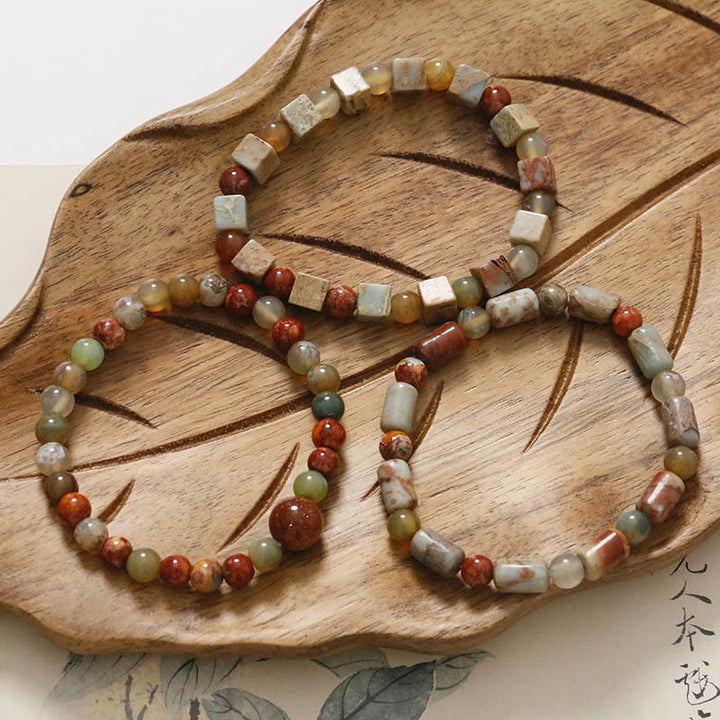Braccialetto della prosperità in agata rossa con pietra Shoushan Buddha Stones