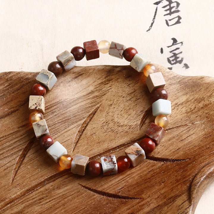 Braccialetto della prosperità in agata rossa con pietra Shoushan Buddha Stones
