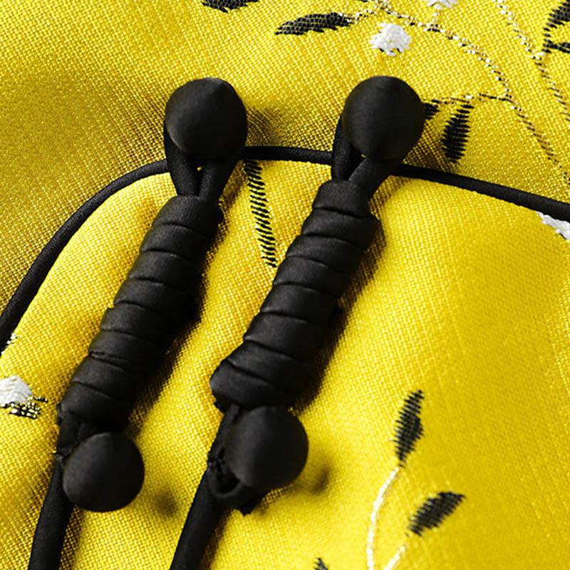 Buddha Stones Vintage Ricamo Gru Piante Modello Nodo Bottone Gilet - image 7