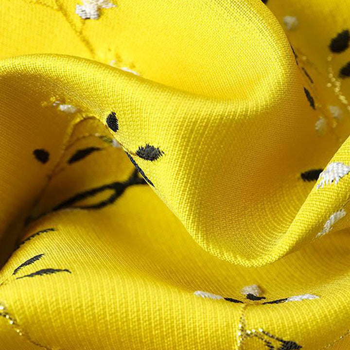 Buddha Stones Vintage Ricamo Gru Piante Modello Nodo Bottone Gilet - image 2