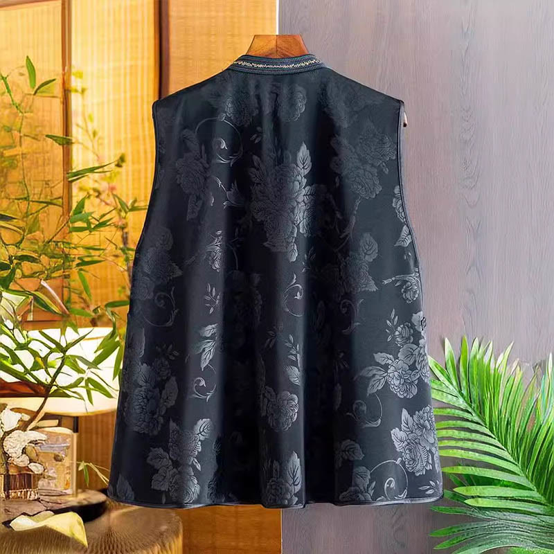 Buddha Stones Vintage Ricamo Colorato Nuvola Fiore Modello Gilet - image 1