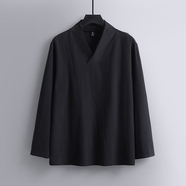 Set di abbigliamento da uomo con pantaloni e top in cotone con colletto incrociato Buddha Stones - image 4