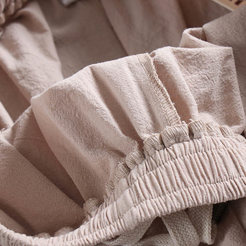 Pantaloni corti con colletto incrociato Buddha Stones , abito in cotone, top e pantaloni Hanfu, set da uomo - image 6