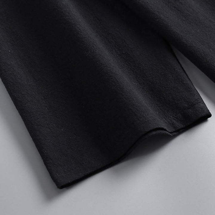 Pantaloni corti con colletto incrociato Buddha Stones , abito in cotone, top e pantaloni Hanfu, set da uomo - image 14