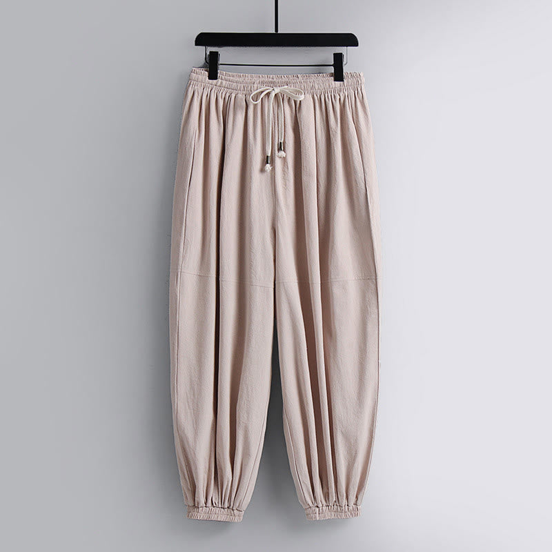 Pantaloni corti con colletto incrociato Buddha Stones , abito in cotone, top e pantaloni Hanfu, set da uomo - image 2