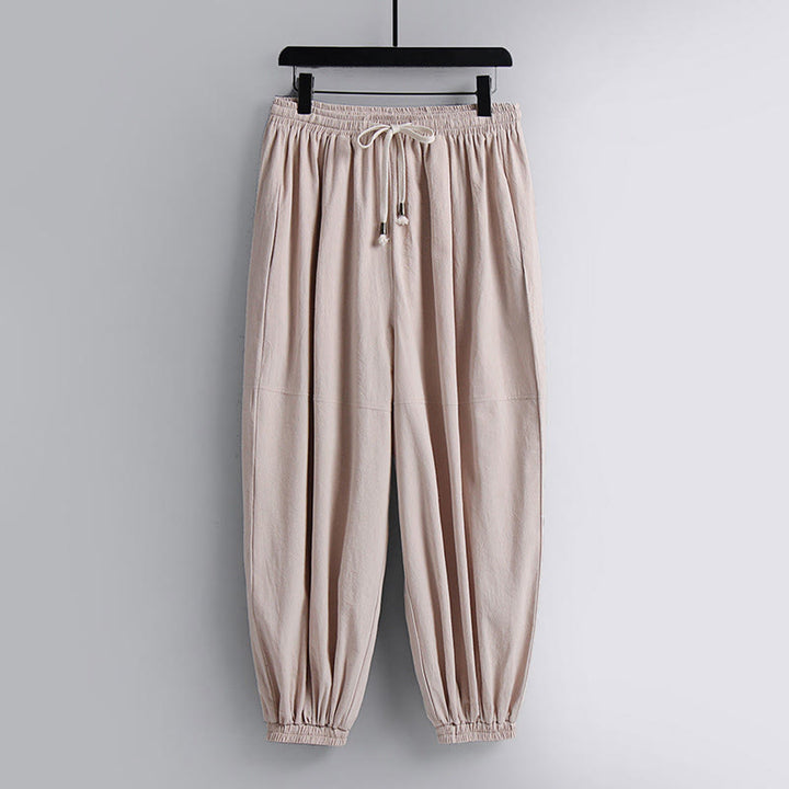 Pantaloni corti con colletto incrociato Buddha Stones , abito in cotone, top e pantaloni Hanfu, set da uomo - image 2