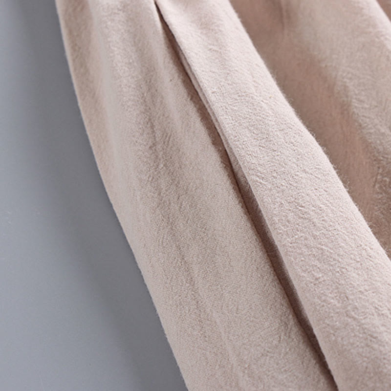 Pantaloni corti con colletto incrociato Buddha Stones , abito in cotone, top e pantaloni Hanfu, set da uomo - image 4