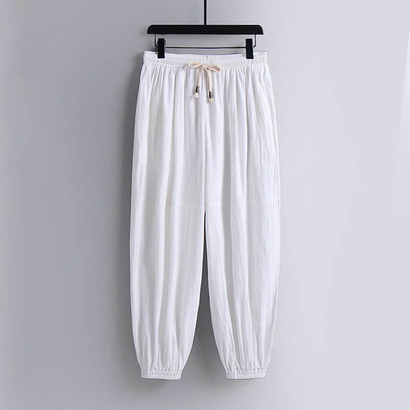 Pantaloni corti con colletto incrociato Buddha Stones , abito in cotone, top e pantaloni Hanfu, set da uomo - image 18