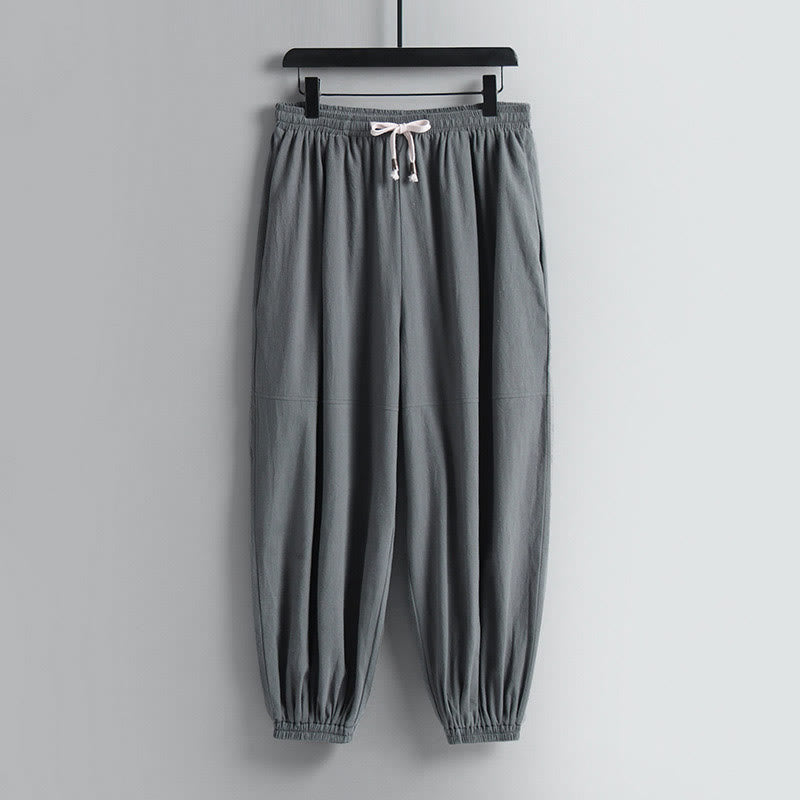 Buddha Stones Maniche a tre quarti Pantaloni corti in cotone Top e pantaloni Set da uomo