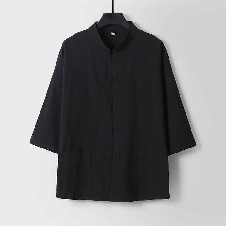 Buddha Stones Maniche a tre quarti Pantaloni corti in cotone Top e pantaloni Set da uomo - image 5