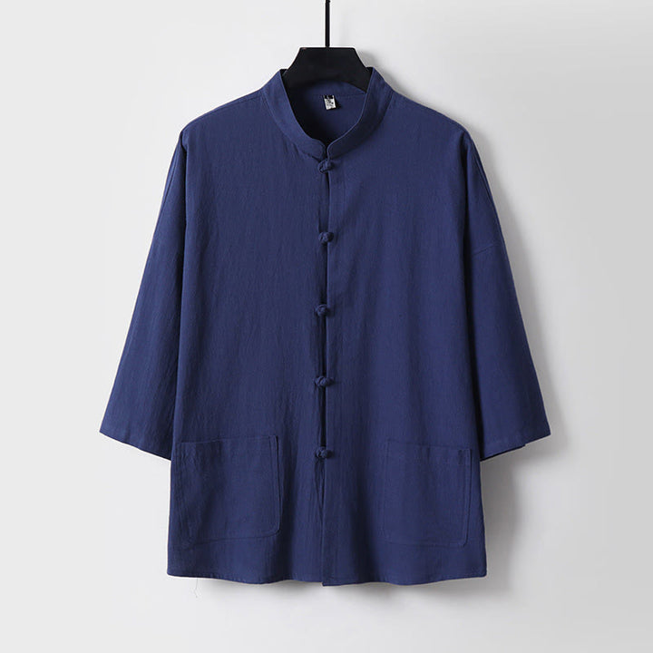 Buddha Stones Maniche a tre quarti Pantaloni corti in cotone Top e pantaloni Set da uomo - image 9