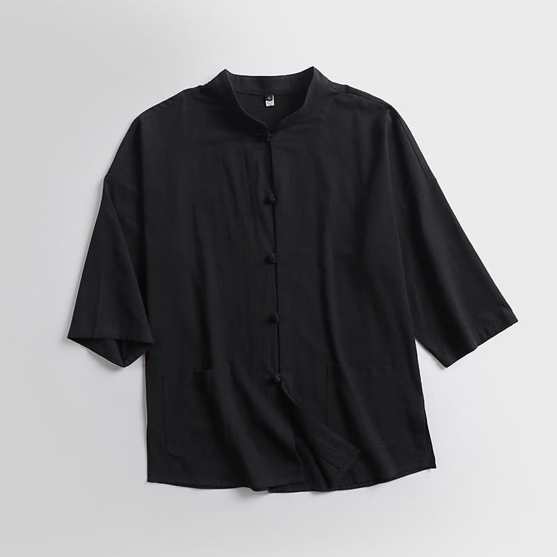 Buddha Stones Maniche a tre quarti Pantaloni corti in cotone Top e pantaloni Set da uomo - image 6