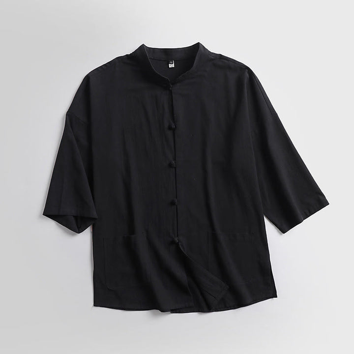 Buddha Stones Maniche a tre quarti Pantaloni corti in cotone Top e pantaloni Set da uomo - image 6