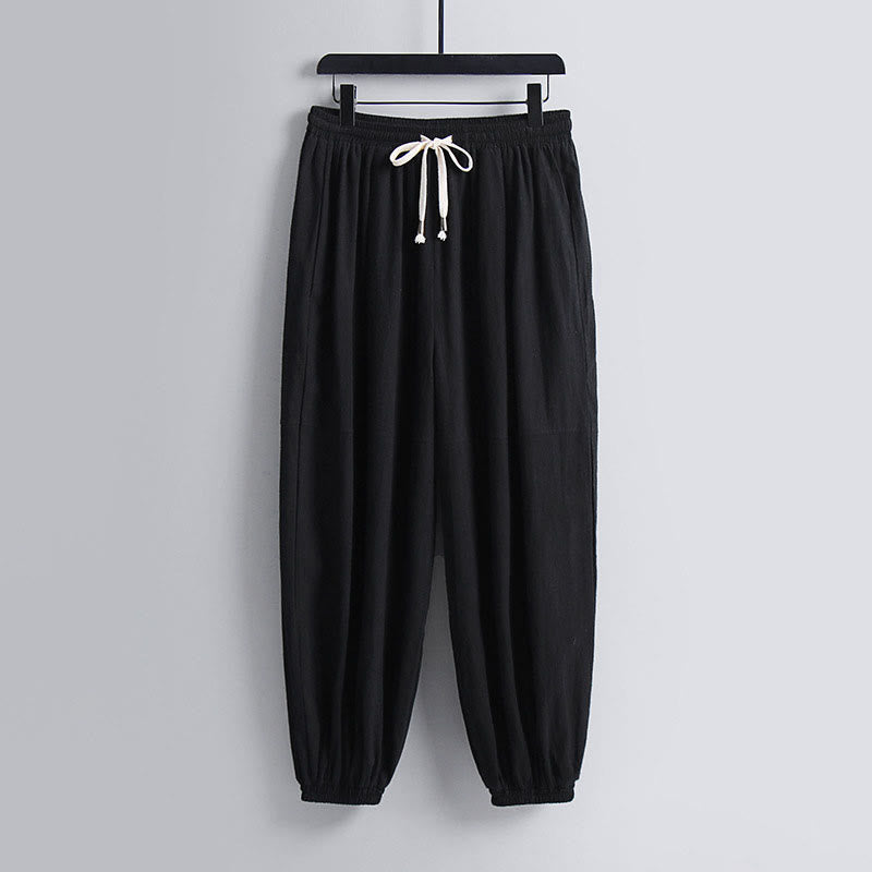 Buddha Stones Maniche a tre quarti Pantaloni corti in cotone Top e pantaloni Set da uomo