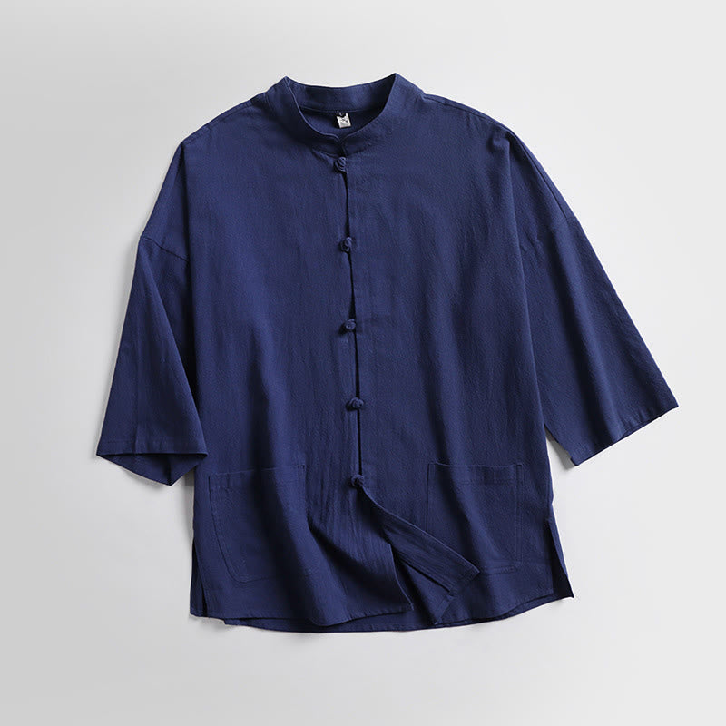 Buddha Stones Maniche a tre quarti Pantaloni corti in cotone Top e pantaloni Set da uomo - image 10