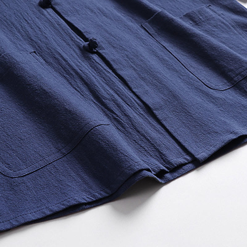 Buddha Stones Maniche a tre quarti Pantaloni corti in cotone Top e pantaloni Set da uomo - image 15