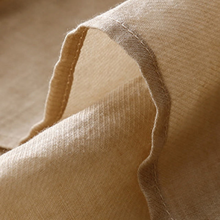 Camicetta casual con scollo rotondo Buddha Stones, ricamo, manica lunga, in cotone e lino, camicette da donna - image 13