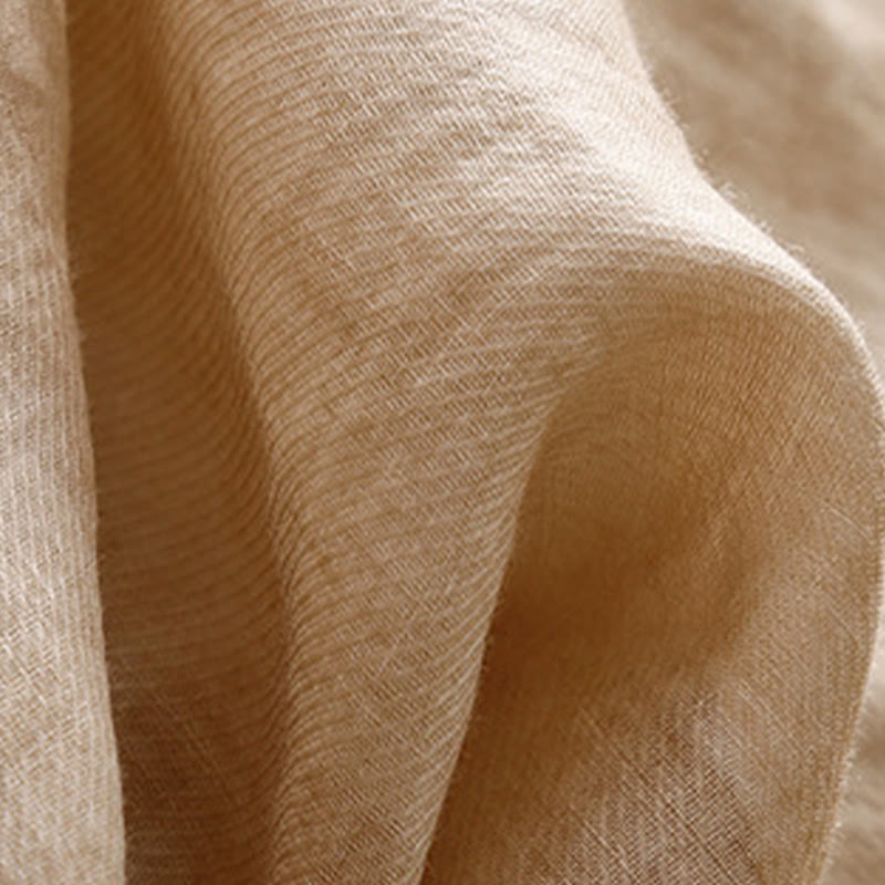 Camicetta casual con scollo rotondo Buddha Stones, ricamo, manica lunga, in cotone e lino, camicette da donna - image 15