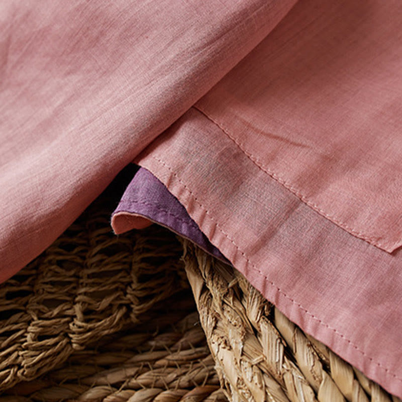 Camicia da donna in cotone e lino, casual, tinta unita, a maniche lunghe, con scollo a V, taglie forti, motivo Buddha Stones - image 19