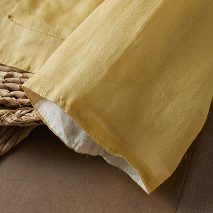 Camicia da donna in cotone e lino, casual, tinta unita, a maniche lunghe, con scollo a V, taglie forti, motivo Buddha Stones - image 6