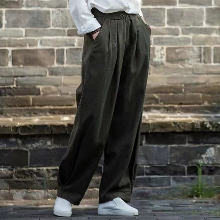 Pantaloni da yoga casual da donna in cotone Buddha Stones con tasche - Nero - US14, UK/AU18, EU46 (4XL) - image 4