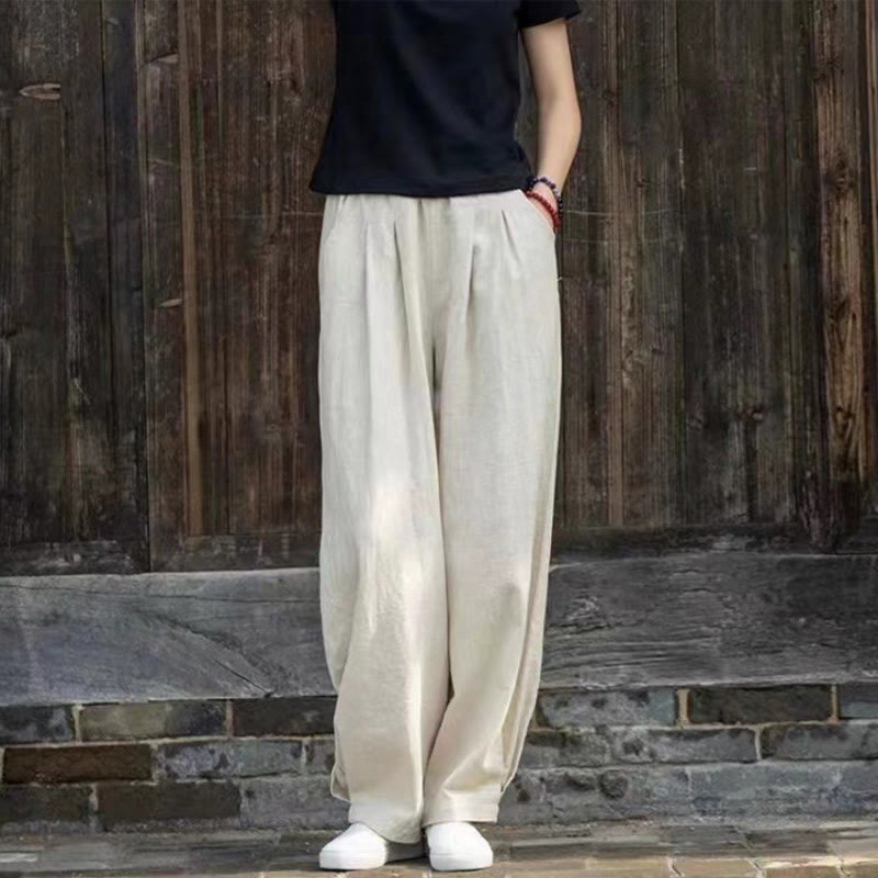 Pantaloni da yoga casual da donna in cotone Buddha Stones con tasche - image 3