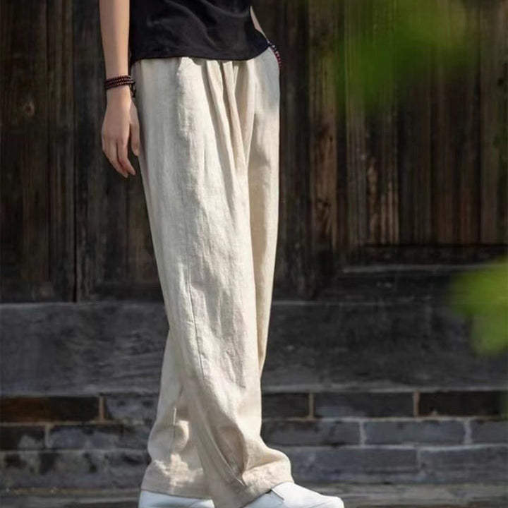 Pantaloni da yoga casual da donna in cotone Buddha Stones con tasche - image 1