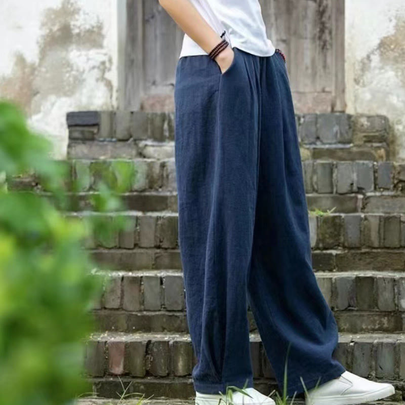 Pantaloni da yoga casual da donna in cotone Buddha Stones con tasche - image 8